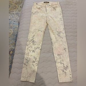 J Brand white floral, low rise jeans
